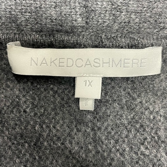 Nakedcashmere Grey 100% Cashmere Open Front Cardigan 1X - Picture 3 of 6